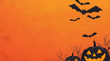 Spooky halloween template featuring bats and pumpkins festive design creative environment gigapixel quality