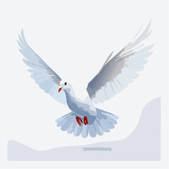 Fototapeta premium Dove flying elegantly, spreading peace and hope gracefully today