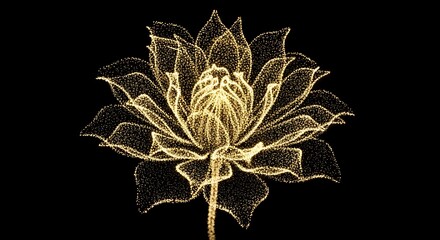 Golden Lotus Flower Design.