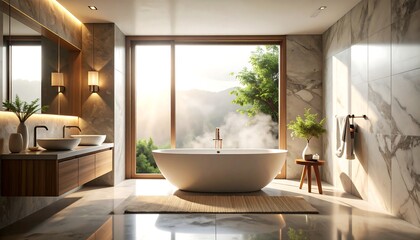 Modern bathroom with mountain view (3)