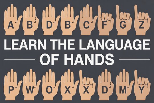 Learn the alphabet using sign language with hands, perfect for education and communication needs