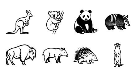 Obraz premium Diverse Wildlife Collection of Exotic Animals