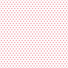 Small pink polka dots on white background pattern seamless