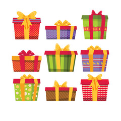 collection christmas gift boxes