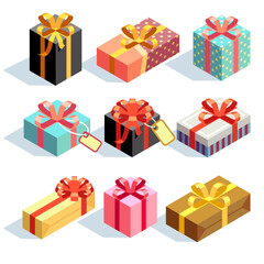 gift icons present boxes