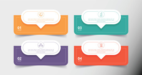 Colorful Minimalist Step Business Chart Design Infographic Diagram with Icon