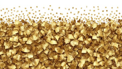 Gold glitter confetti, scattered, textured, and layered