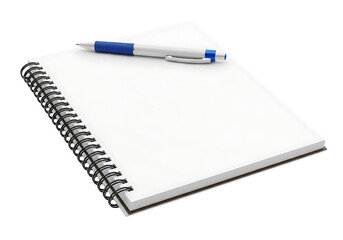Spiral notebook and pen isolated on transparent background