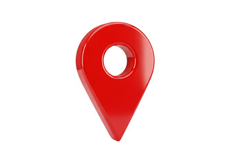 Red location pin icon isolated on transparent background