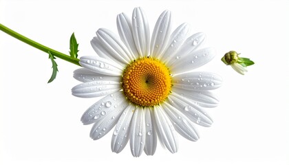 Bright Sunflower with Green Leaf