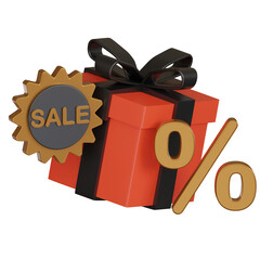 Black friday 3d icon gift sale joy.