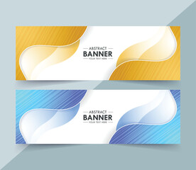 Modern Abstract Gradient Color Creative Horizontal Banner Design Template Set