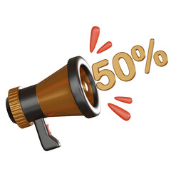Black friday 3d icon loud sale cheer.