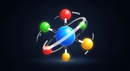 Colorful Atomic Structure Illustration.