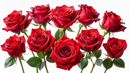Red Rose Bouquet with Water Droplets
