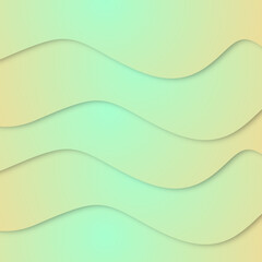 Yellow and Green Gradient Wavy Layers Background abstract