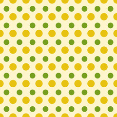Yellow and green polka dot pattern on cream background