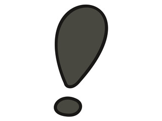 シンプルな黒の感嘆符フラットイラスト