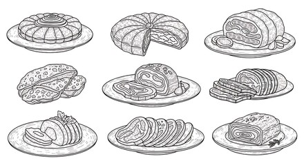 Assorted Delicious Bakery Rolls and Cakes.