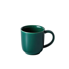 Stylish Green Coffee Mug Isolated on White Background, Generative AI
