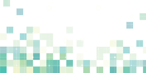 Abstract background with green gradient square shapes and glowing white lines. Modern business banner concept. Vector illustration. VOL. 3