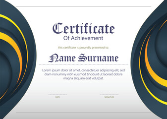 Elegant Modern Certificate of Achievement Template for Award Presentation Document