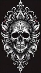 Ornate skull design