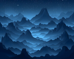 Night Mountainscape Illustration