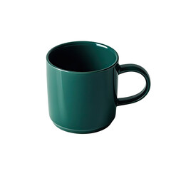 Stylish Green Coffee Mug Isolated on White Background, Generative AI