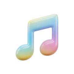 Pastel rainbow music note icon with soft gradient colors