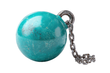 Teal sphere, chained