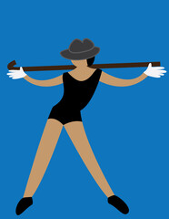 A vector art of a person dancing jazz. 