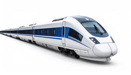Naklejka premium High-Speed Train on a White Background