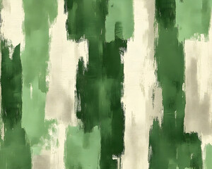 Abstract Green and Beige Paint Strokes Illustration