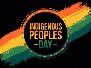 Indigenous peoples day vector illustration with colorful brush stroke design