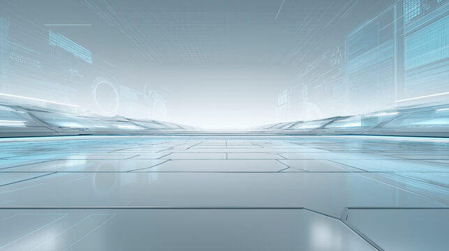 Clean tech background with light HUD