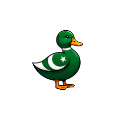 Pakistan Flag Green Duck Art