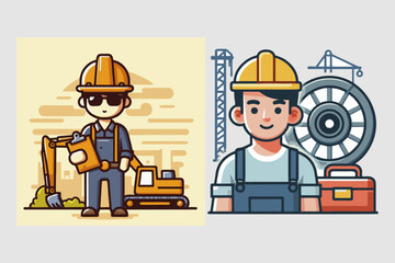 This is a vector image of a project worker suitable for use in logo designs for contractor companies, foremen, builders, architects, building shops, content, posters, banners, flyers, presentations