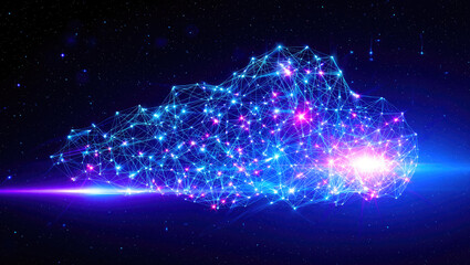 AI-Driven Data Processing Harnessing 'from google import genai' to Illustrate Intricate Data Networks and AI's Analytical Power.