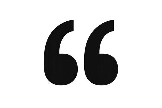 Black quotation marks on transparent background indicating a quote or citation