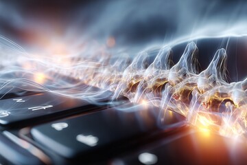 Futuristic neural network interface highlighting digital connectivity and ai integration