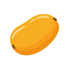 Vibrant cartoon illustration of a ripe, oval-shaped fruit isolated on white background