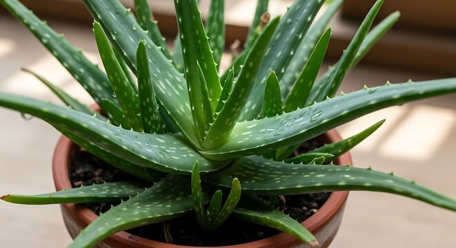 Aloe Vera Plant in Pot. - Powered by Adobe