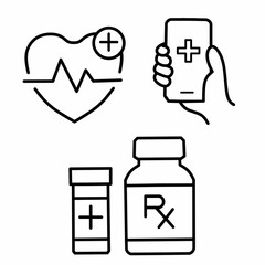 vector illustration of a medicine bottle, Vector icon symbols pack illustrations on health and medical theme