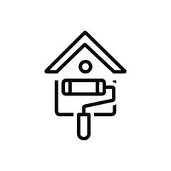 Black line icon for renovation