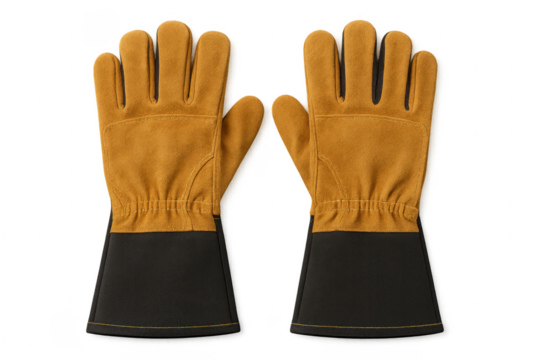Pair of Work Gloves on Transparent Background, Perfect for Safety and Protection