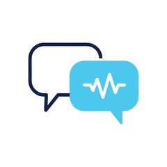 Fototapeta premium Vector Speech Bubbles With Voice Waves Communication Icon Illustration