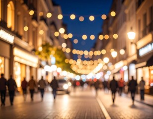 Fototapeta premium Night city street blurred image