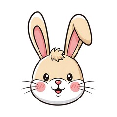 Cute Cartoon Rabbit Head.