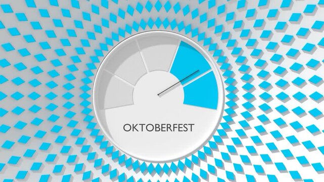Oktoberfest Bavarian traditional festival. Blue rays with meter scale. Octoberfest celebration fun measurement.